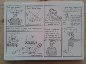 Draft page of pg3, Louise Palmer's A-Z of Parkinson's